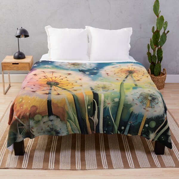 Item preview, Beautiful colorful dandelions in the meadow at night. Floral pattern.Watercolor designed and sold by MagelliShop.