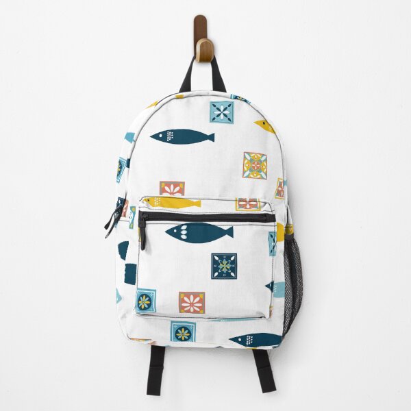 Item preview, Fun pattern of sardines and colorful tiles designed and sold by ElizabethCoelho.
