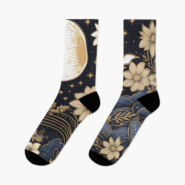 Item preview, Full moon. White and gold flowers at night designed and sold by MagelliShop.