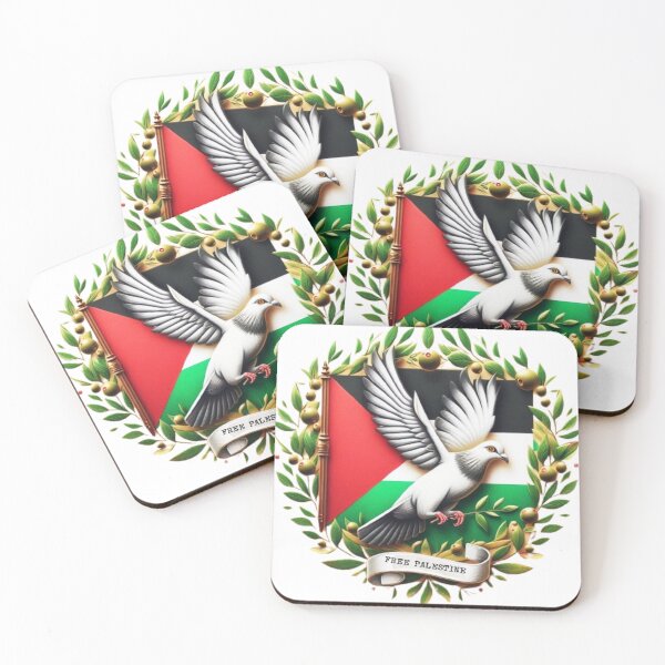 Item preview, Free Palestine. Freedom pigeon holding olive leaf. Palestine flag designed and sold by FromRiverToSea.