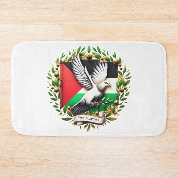 Item preview, Free Palestine. Freedom pigeon holding olive leaf. Palestine flag designed and sold by FromRiverToSea.