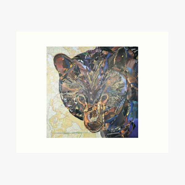 Black Bear Collage by C.E. White Art Print