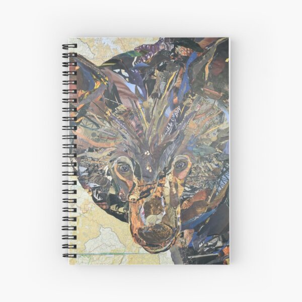 Black Bear Collage by C.E. White Spiral Notebook