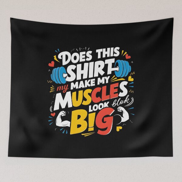 Item preview, ¿Esta camiseta hace que mis músculos parezcan grandes? – Diseño de fitness vibrante con mancuernas de dibujos animados | Gimnasio motivacional designed and sold by Creatiforge.