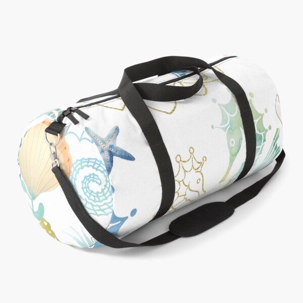 Item preview, Whimsical seahorses underwater ocean pastel blue green gold designed and sold by Inktown.