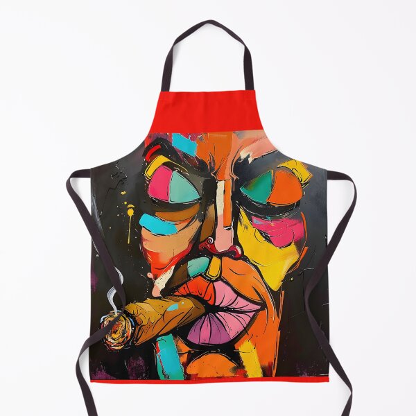 Item preview, Abstract Face with Exaggerated Features and Cigar - Bold, Vibrant Colors and Dynamic Forms designed and sold by OlfactoART Studio.