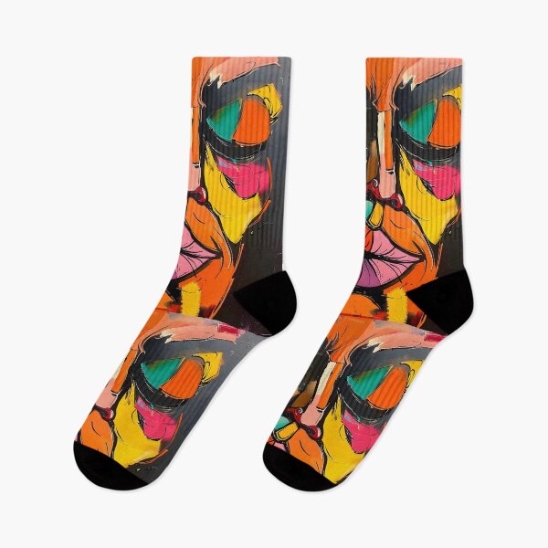 Item preview, Abstract Face with Exaggerated Features and Cigar - Bold, Vibrant Colors and Dynamic Forms designed and sold by OlfactoART Studio.