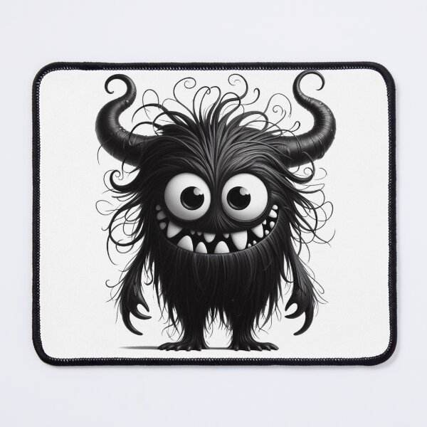 Item preview, A whimsical and endearing black monster with horns. designed and sold by VisualHut.