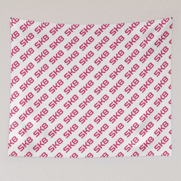 Item preview, SK8 Logo Seamless Pattern Electric Pink Red On White designed and sold by JohnnyVillas.