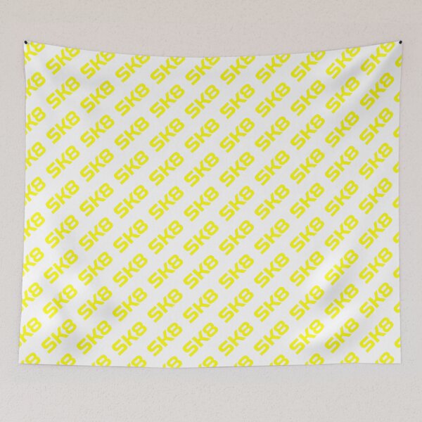 Item preview, SK8 Logo Seamless Pattern Electric Yellow On White designed and sold by JohnnyVillas.