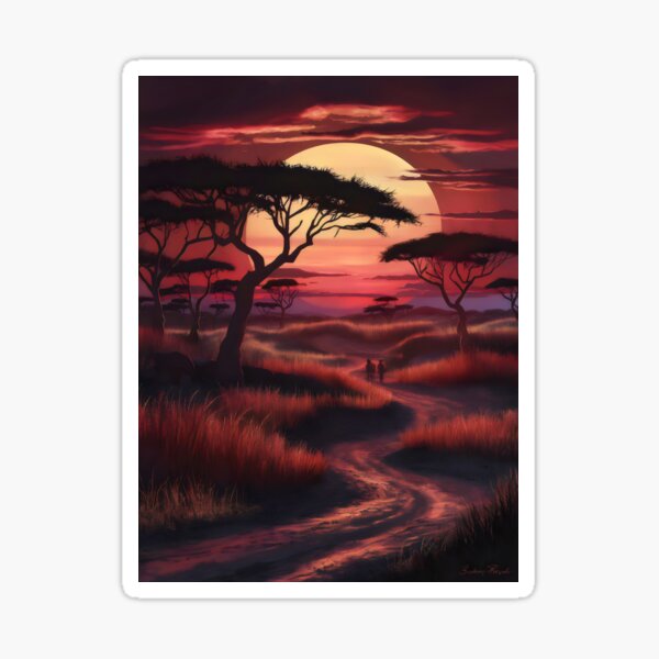 Item preview, Sunset safari. designed and sold by MyHappyArtShop.