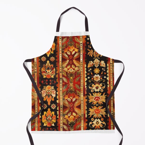 Item preview, Golden ethnic patterns, Rows of vintage flowers, elegant heritage stripes, intricate folk art bands. designed and sold by put1mali19.