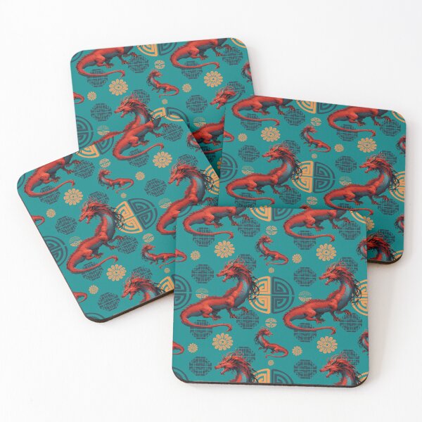 Item preview, Dragon in Teal Pattern designed and sold by GreyMoonForest.