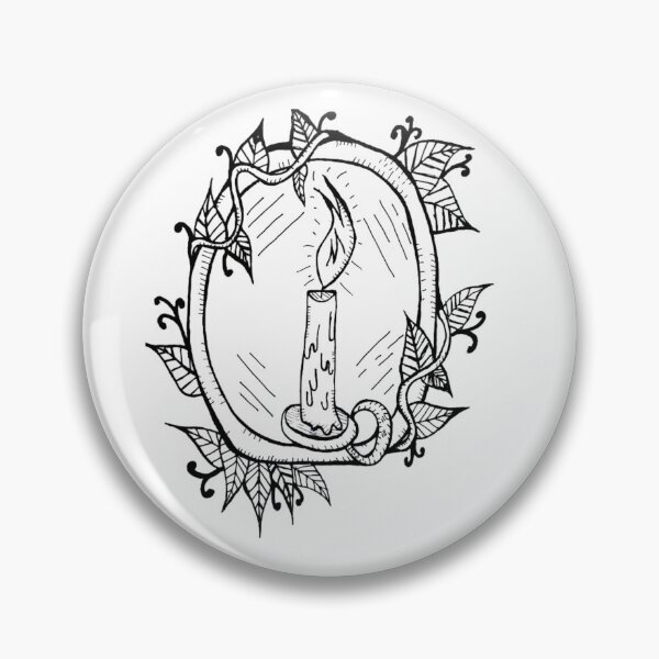 Item preview, Grayscale Candle Stick Tattoo Style Mirror With Leaves  designed and sold by KayTurtless.