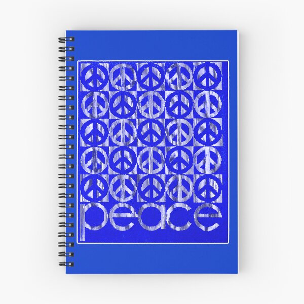 Item preview, Peace Signs White on Blue designed and sold by RocketshipRetro.