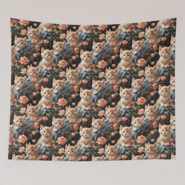 Item preview, Kittens Among the Flowers designed and sold by MysticalSVK.