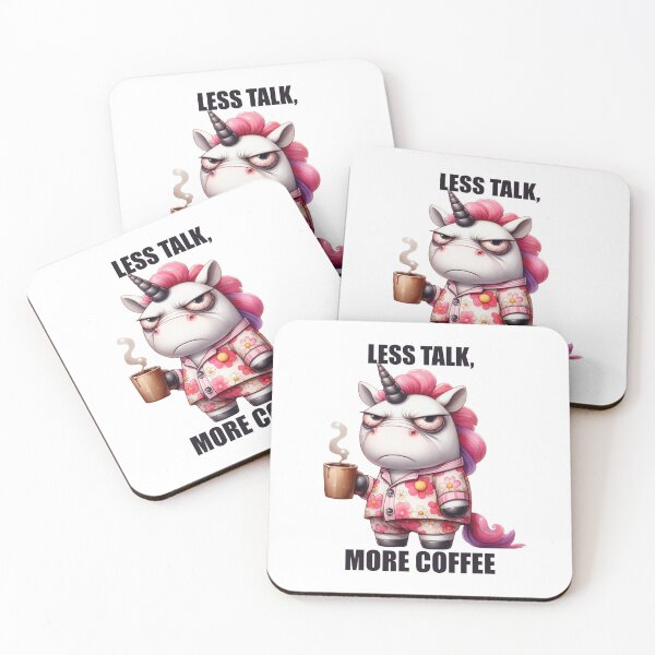 Item preview, Less Talk, More Coffee. Unicorn designed and sold by BanShopDG.