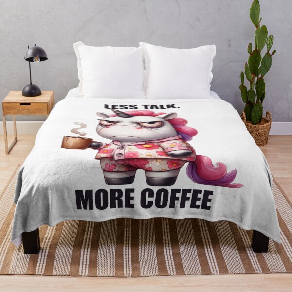 Item preview, Less Talk, More Coffee. Unicorn designed and sold by BanShopDG.