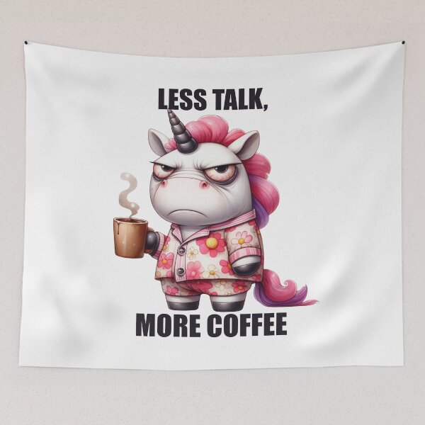 Item preview, Less Talk, More Coffee. Unicorn designed and sold by BanShopDG.