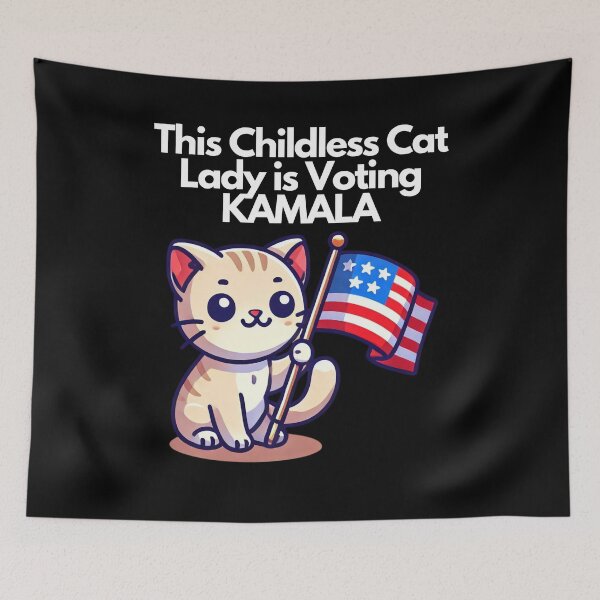 Item preview, This Childless Cat Lady is Voting Kamala USA 2024 designed and sold by Watercolored-Me.