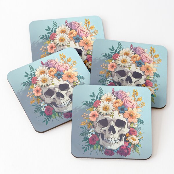 Item preview, Skull and Flowers designed and sold by StellarDreamer.