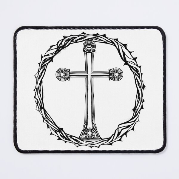 Item preview, Finished Cross and Crown Black on White design designed and sold by GreyMoonForest.