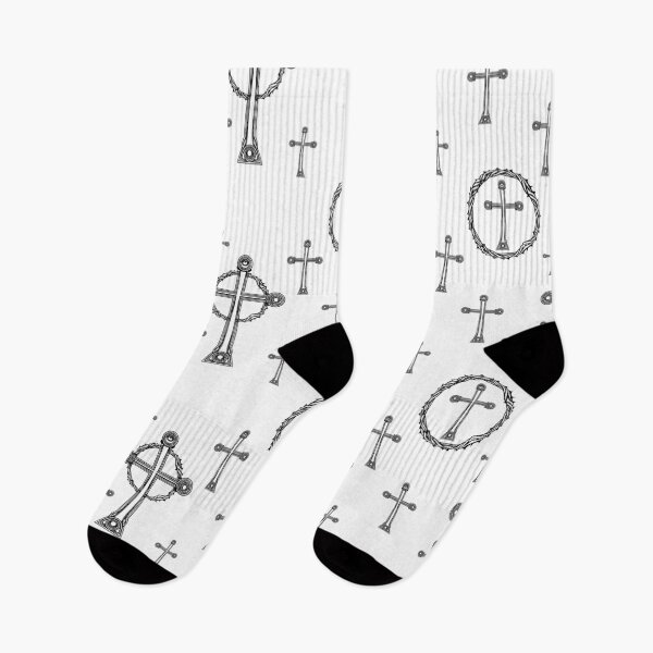 Item preview, Finished Cross and Crown Black on White design designed and sold by GreyMoonForest.
