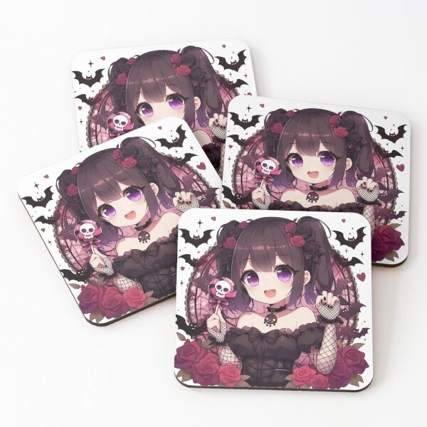 Item preview, Happy Kawaii Anime Goth Girl designed and sold by StickyGuys.