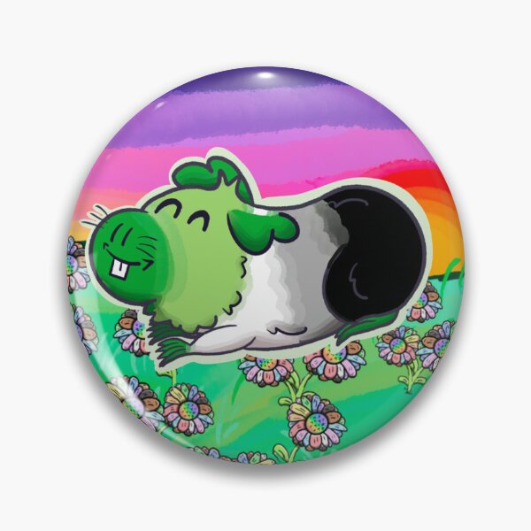 Item preview, Aromantic Pride Guinea Pig (with background) designed and sold by LouiEspoArt.