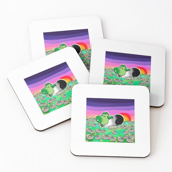 Item preview, Aromantic Pride Guinea Pig (with background) designed and sold by LouiEspoArt.