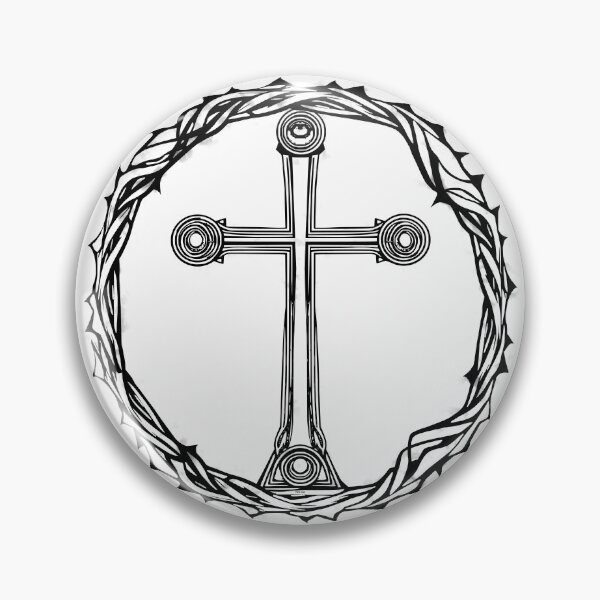 Item preview, Finished Cross and Crown Black on White design designed and sold by GreyMoonForest.