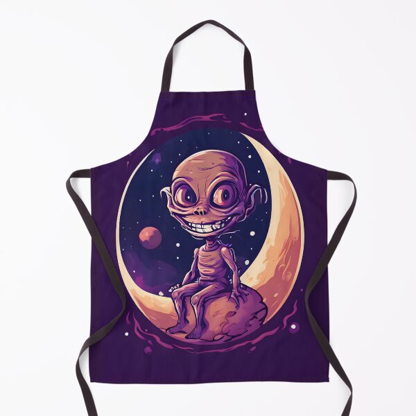Item preview, Wicked Grin alien on a crescent moon designed and sold by ZartyDesigns.
