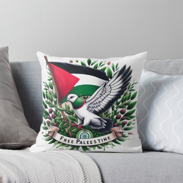 Item preview, Free Palestine. Palestine flag and Pigeon hold olive's branch designed and sold by FromRiverToSea.