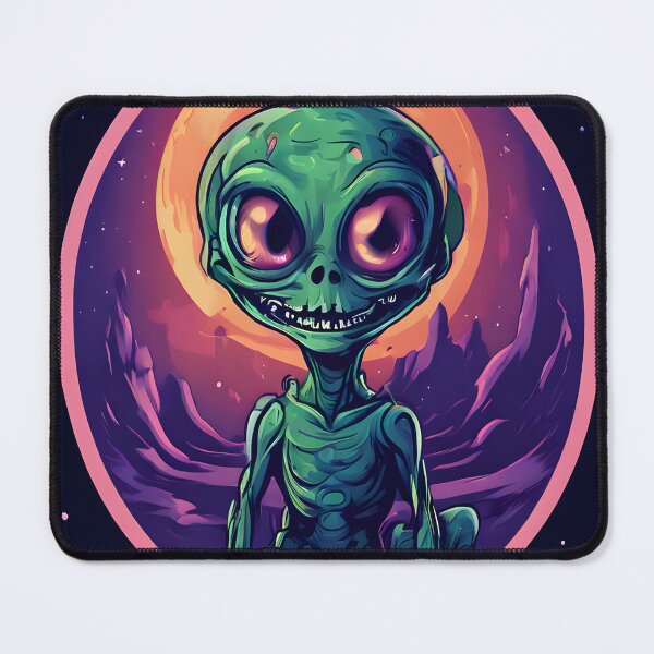 Item preview, Wicked Grin Green Alien on the moon designed and sold by ZartyDesigns.
