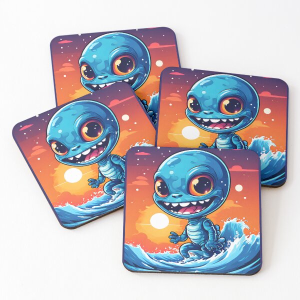 Item preview, Alien Riding A Wave designed and sold by ZartyDesigns.