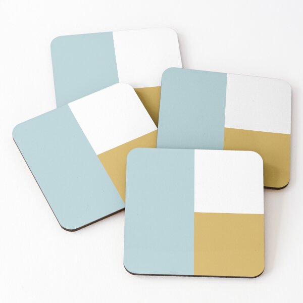 Item preview, DUCK EGG BLUE, GOLD and WHITE 3 CHECKERS designed and sold by RachelMacht.