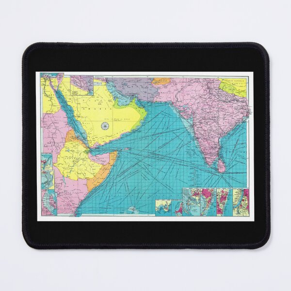 Item preview, Arabian Sea & Surrounding Lands South Asian West Asia 1922 Map designed and sold by RocketshipRetro.