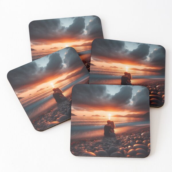 Item preview, Sunset of lovers on the beach designed and sold by Arko-iris.