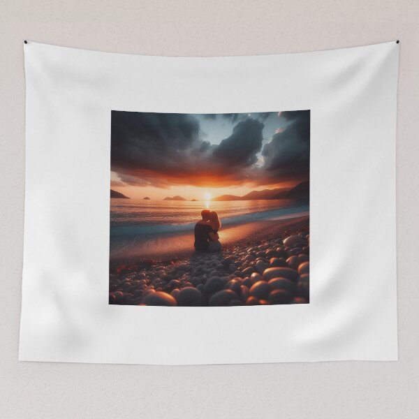 Item preview, Sunset of lovers on the beach designed and sold by Arko-iris.