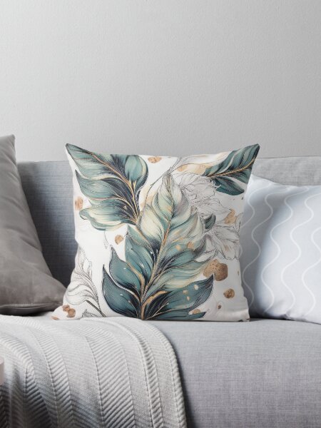 Artikel-Vorschau von Vintage-Blumen in neutralen Farben, abstrakt, Grün, Weiß und Gold, designt und verkauft von navitalidesign.