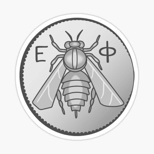 Ancient Greek Bee Tetradrachm Coin from Ephesos Sticker