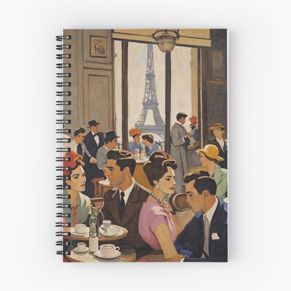 Item preview, Parisian Café Rendezvous: Vintage Charm with Eiffel View designed and sold by CARRAANN.