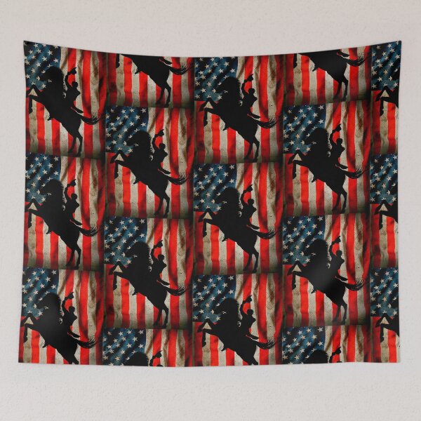 Item preview, Patriot american cowboy and USA flag 2024 designed and sold by erozzz.
