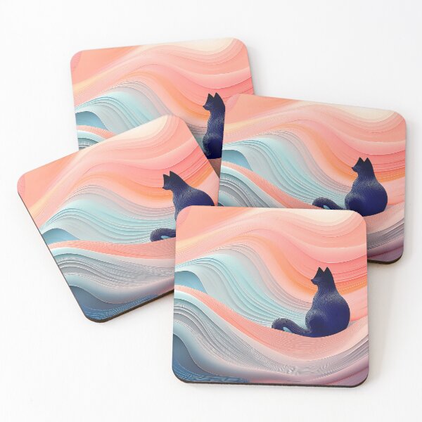 Item preview, “Feline dreams in the wavy zone” designed and sold by Tecno-Art-Land.