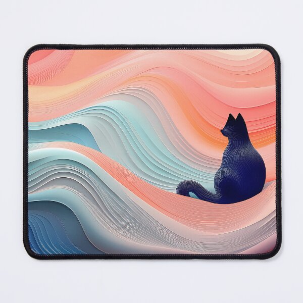 Item preview, “Feline dreams in the wavy zone” designed and sold by Tecno-Art-Land.