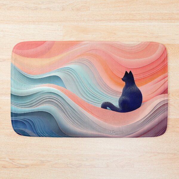 Item preview, “Feline dreams in the wavy zone” designed and sold by Tecno-Art-Land.
