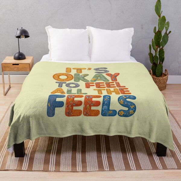 Item preview, Okay to Feel All the Feels - Floral Quote designed and sold by MaateoDesign.