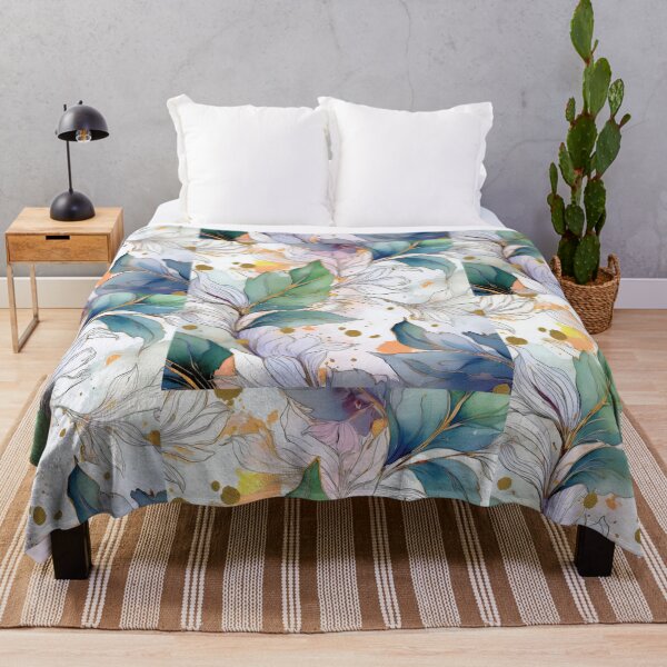 Item preview, Vintage florals in neutral colours, abstract, green and gold designed and sold by navitalidesign.