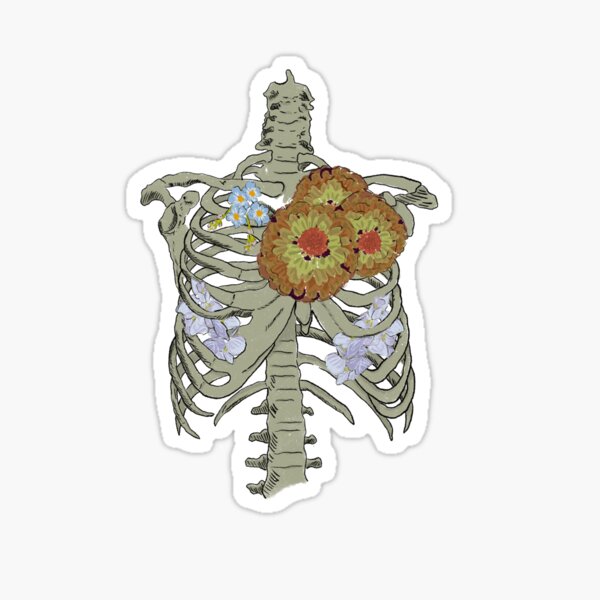 Floral and Bones Sticker