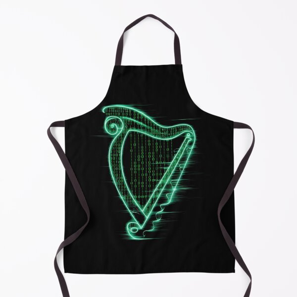 Item preview, Celtic Binary Harp Design Neon Green on Black designed and sold by CELTIC-DESIGNS.